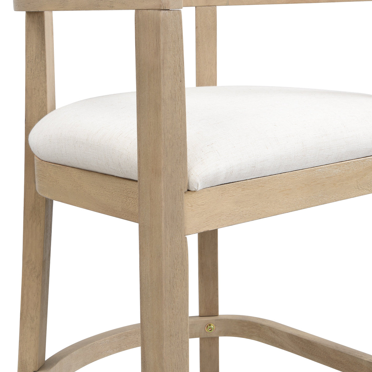 Modern Rubberwood Bar Stool Set with Upholstered Seats