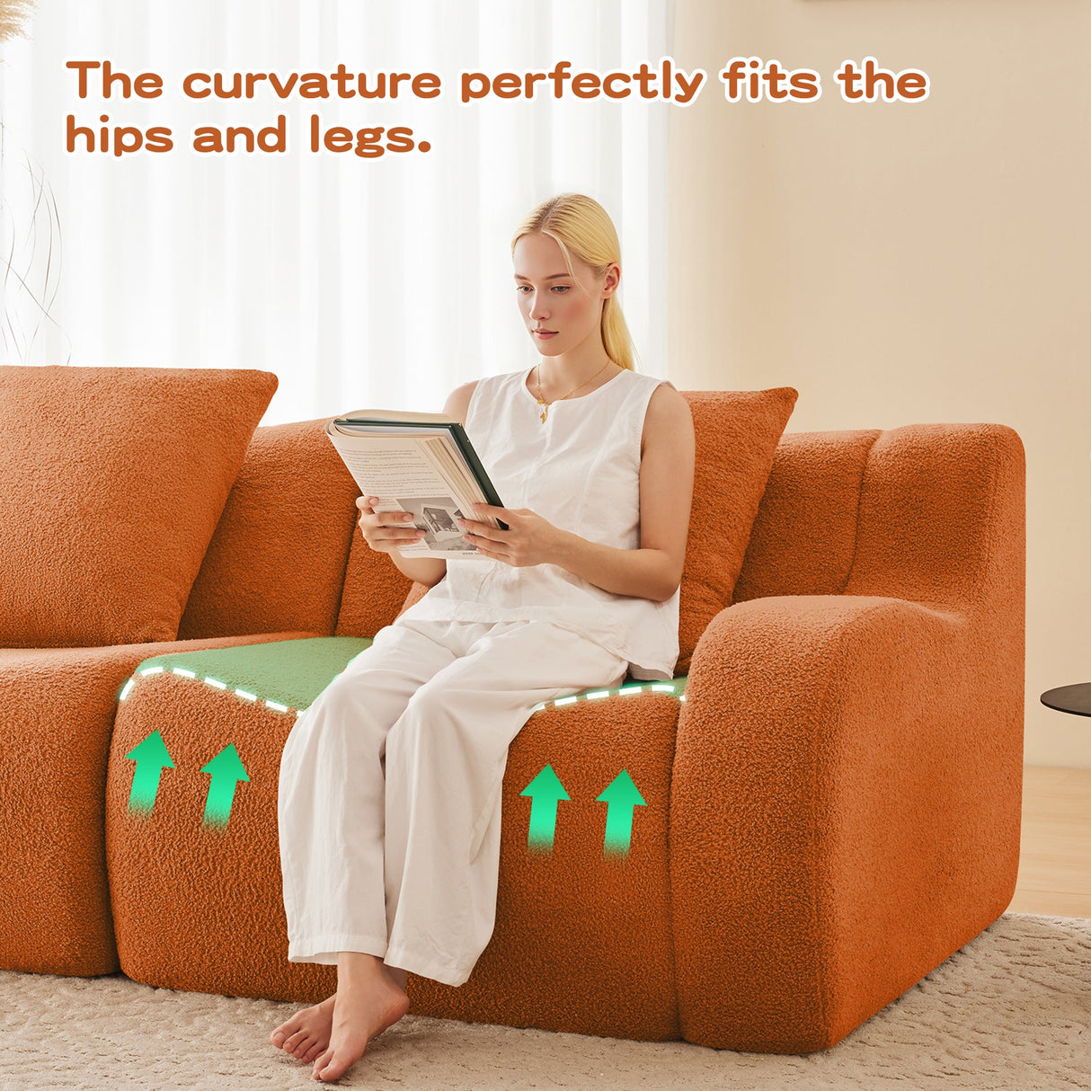 Soft Teddy Fabric Boneless Sofa