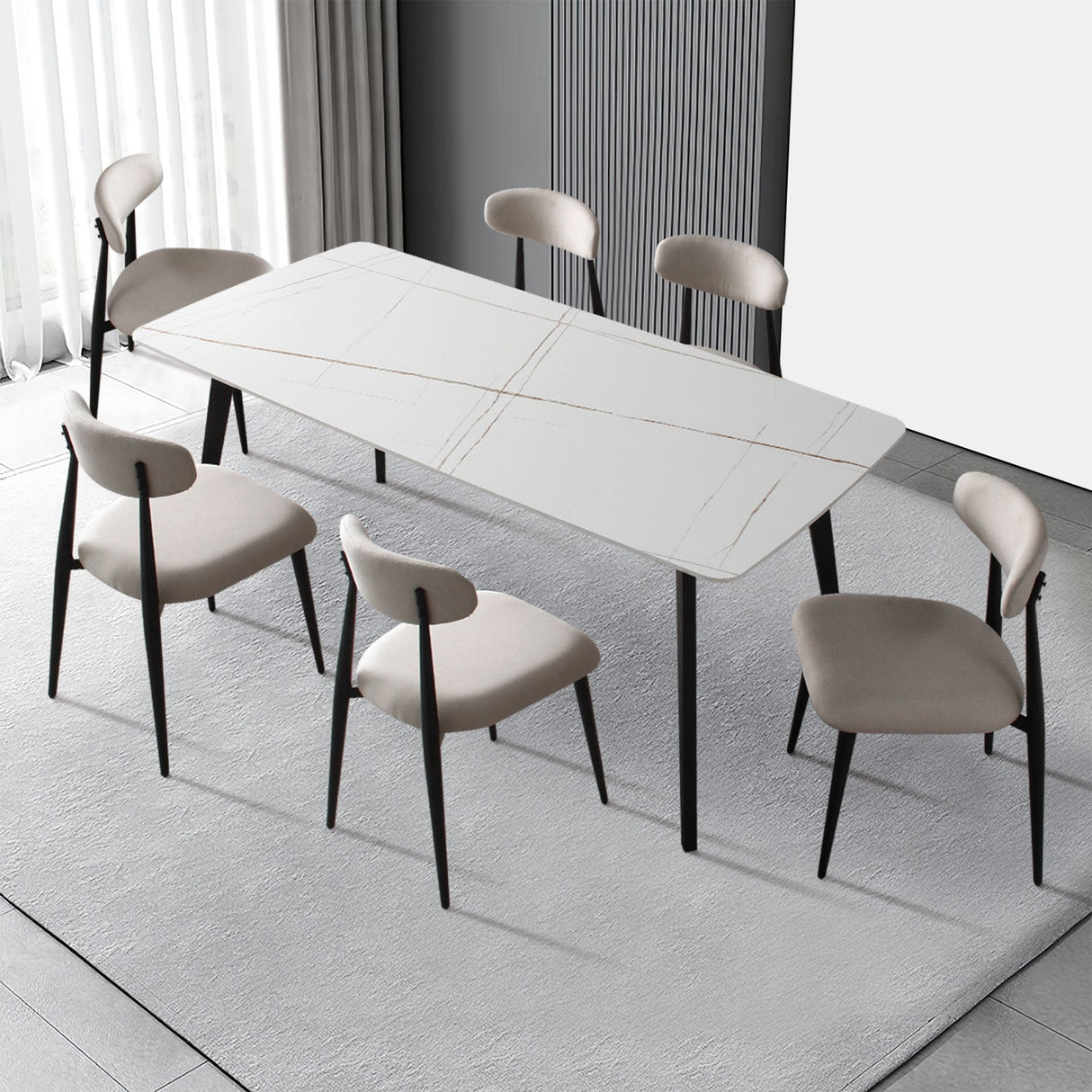 Modern Dining Chairs Set of 2 Light Grey