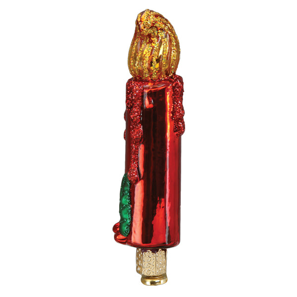 Red Clip-On Candle Ornament 4 x 1.25 x 1 Inches
