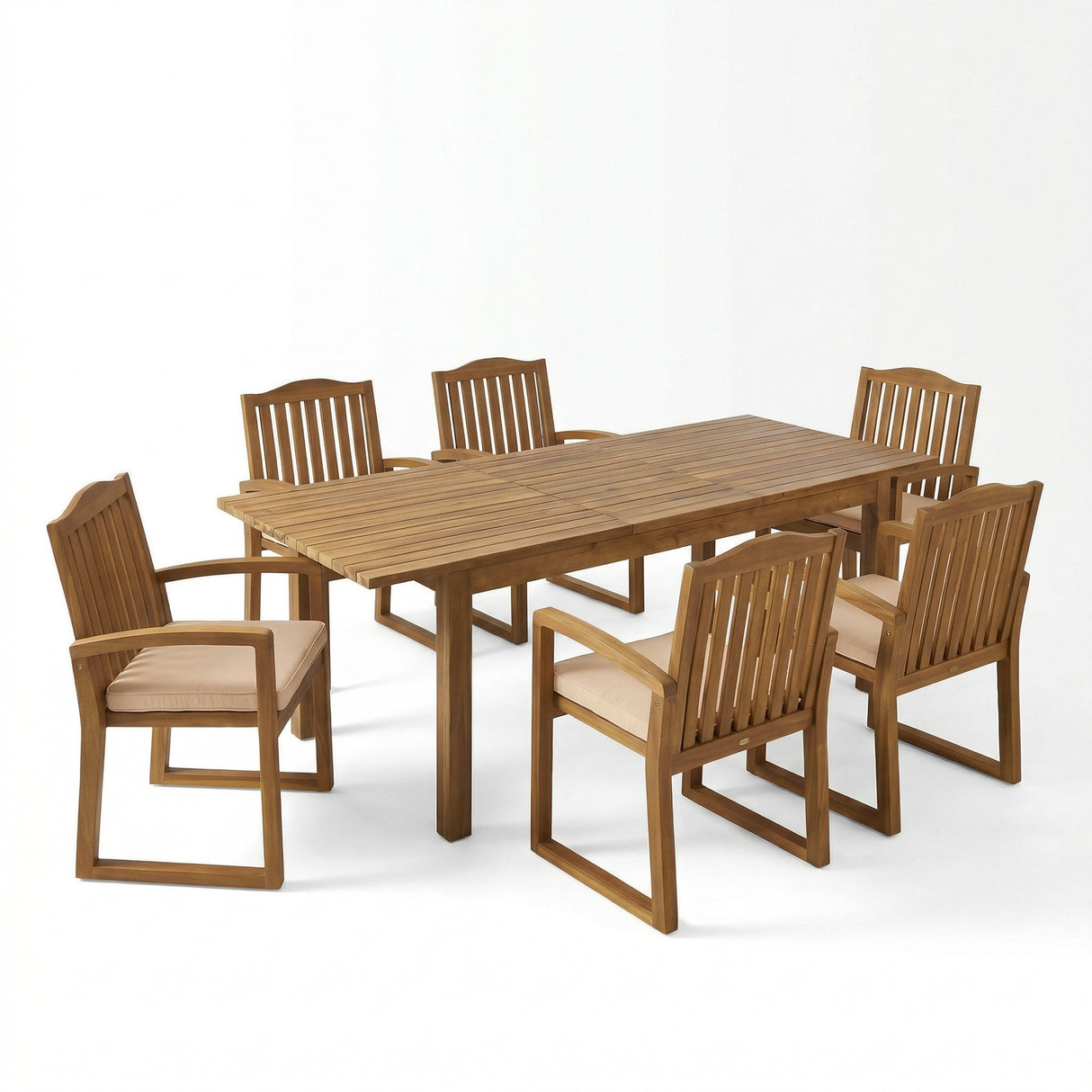 7 Pieces Acacia Wood Outdoor Dining Set