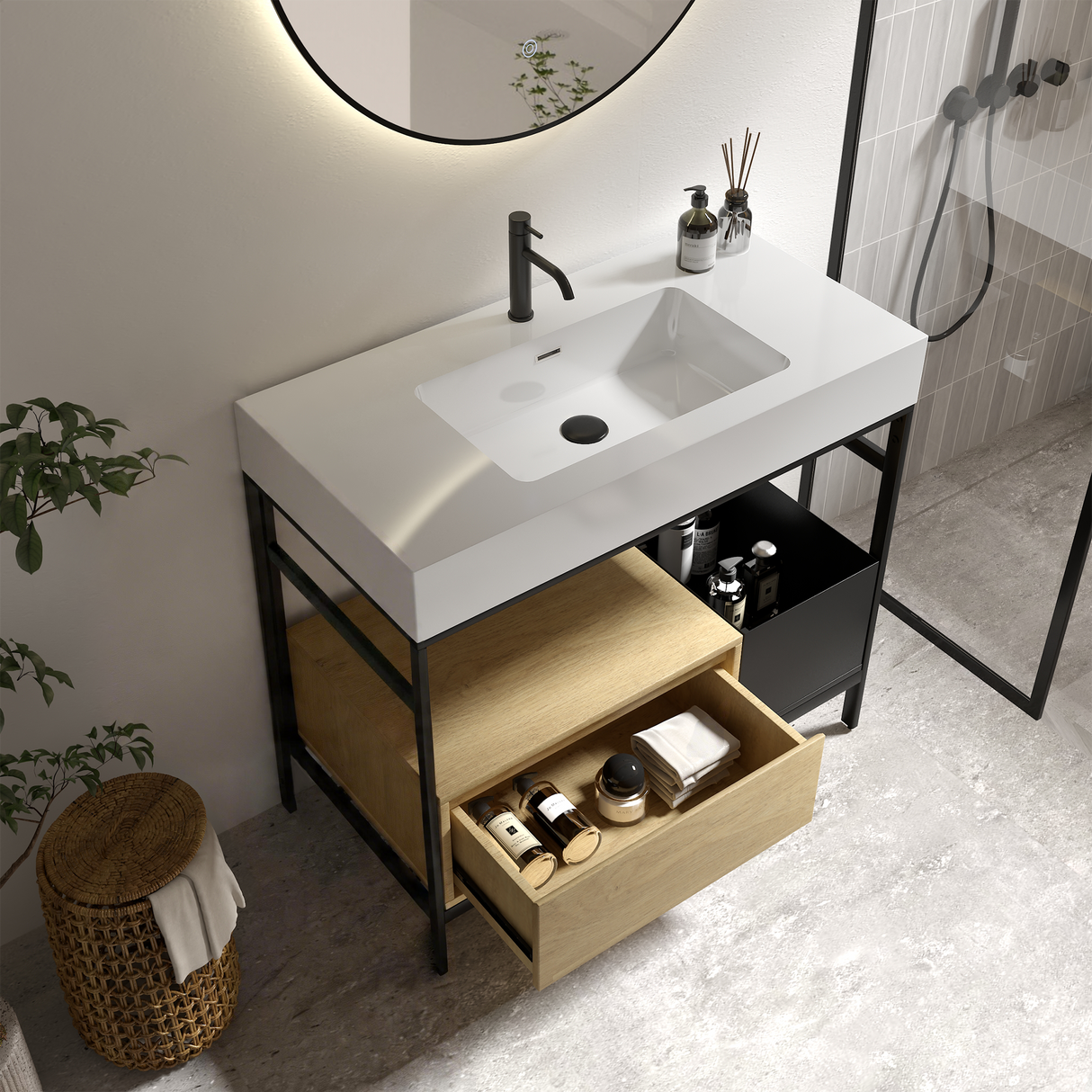 Forte 36" Industrial Style Bathroom Vanity