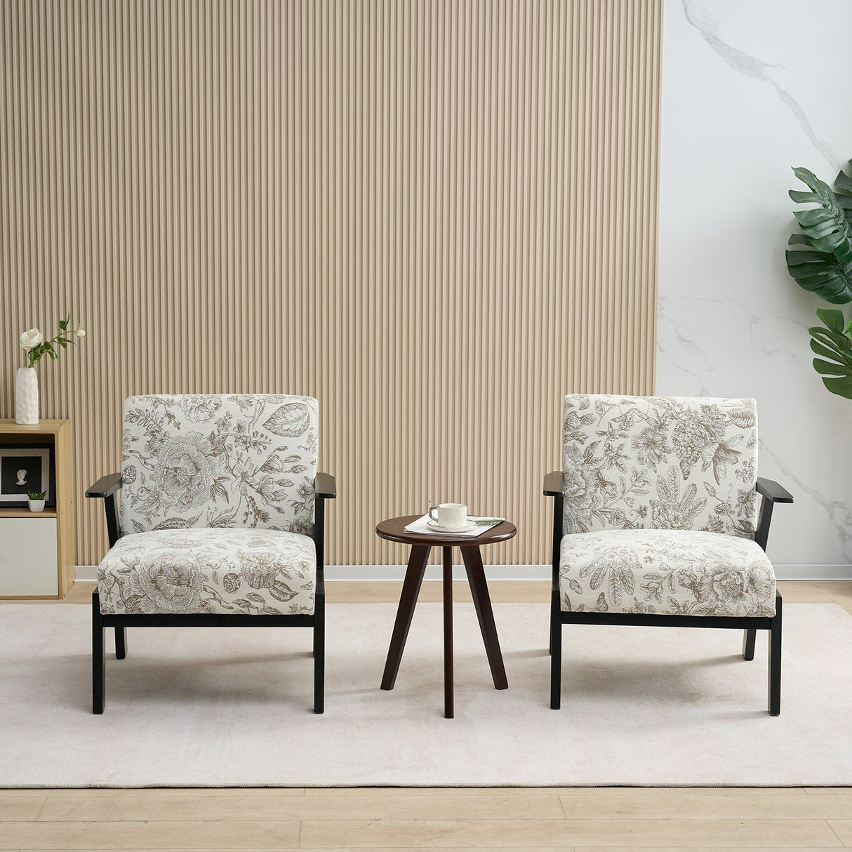 Mid-Century Modern Lounge Armchair - Seat Cushion (Beige + Grey)