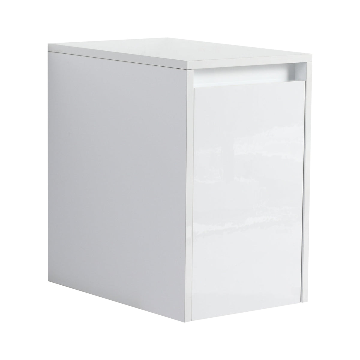 12" Bathroom Side Cabinet, Soft Close Doors, Float Mounting Design, Glossy