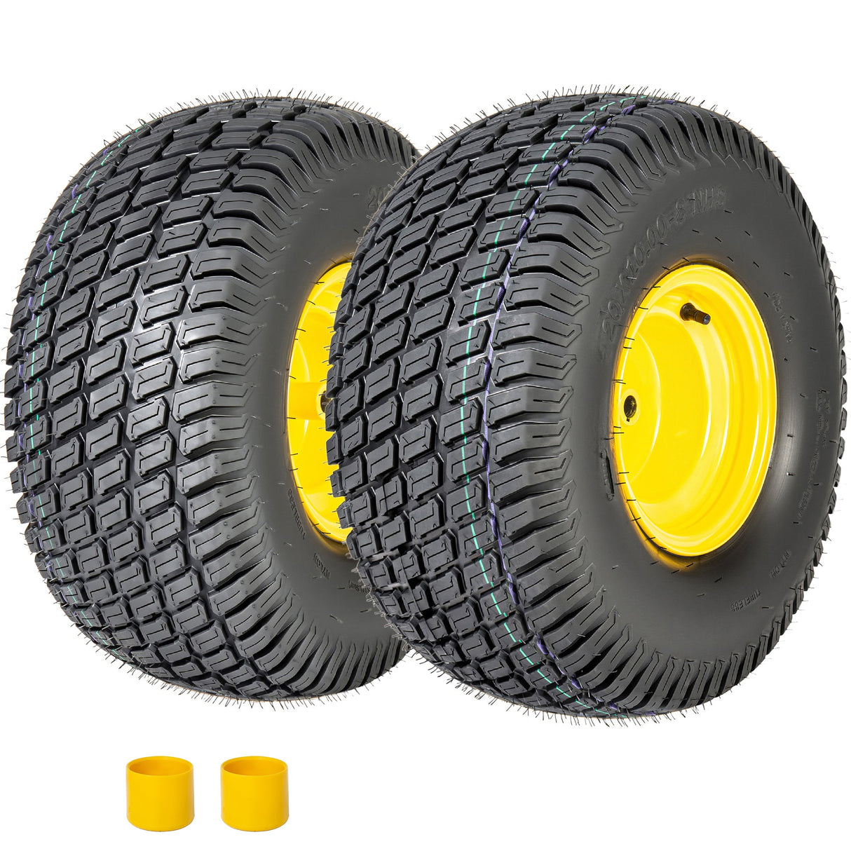Set of 2 Lawn Mower Tires and Wheel Assembly