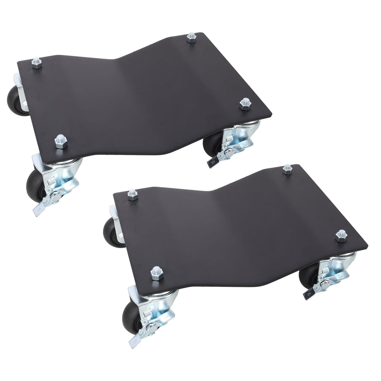 Heavy Duty Steel Vehicle Dollies with Brakes, 2500Lbs Capacity