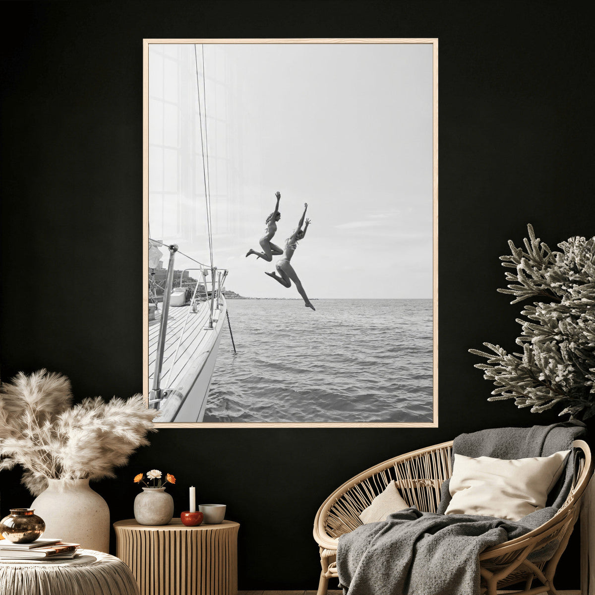 Ocean Dive Wall Art – Summer Splash Canvas Print, Waves &