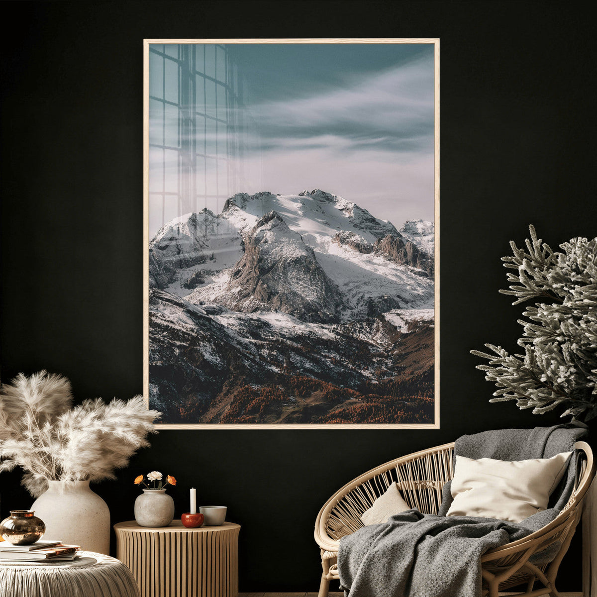 Alpine Mountain Landscape Wall Art Canvas Print, Snowy Peak