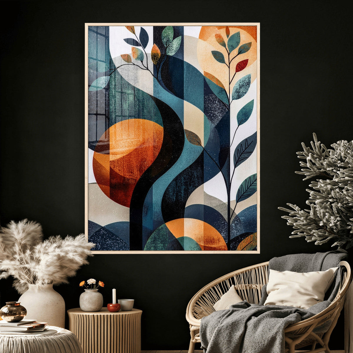 Abstract Flower Wall Art Canvas Print