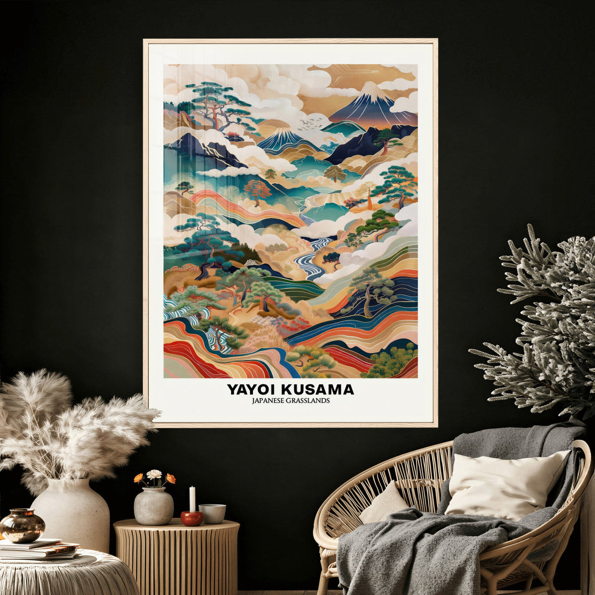 Yayoi Kusama Japanese Landscape Wall Art Canvas Print,