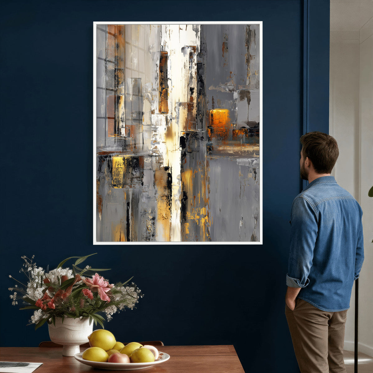 Abstract Urban Reflection Wall Art Canvas Print