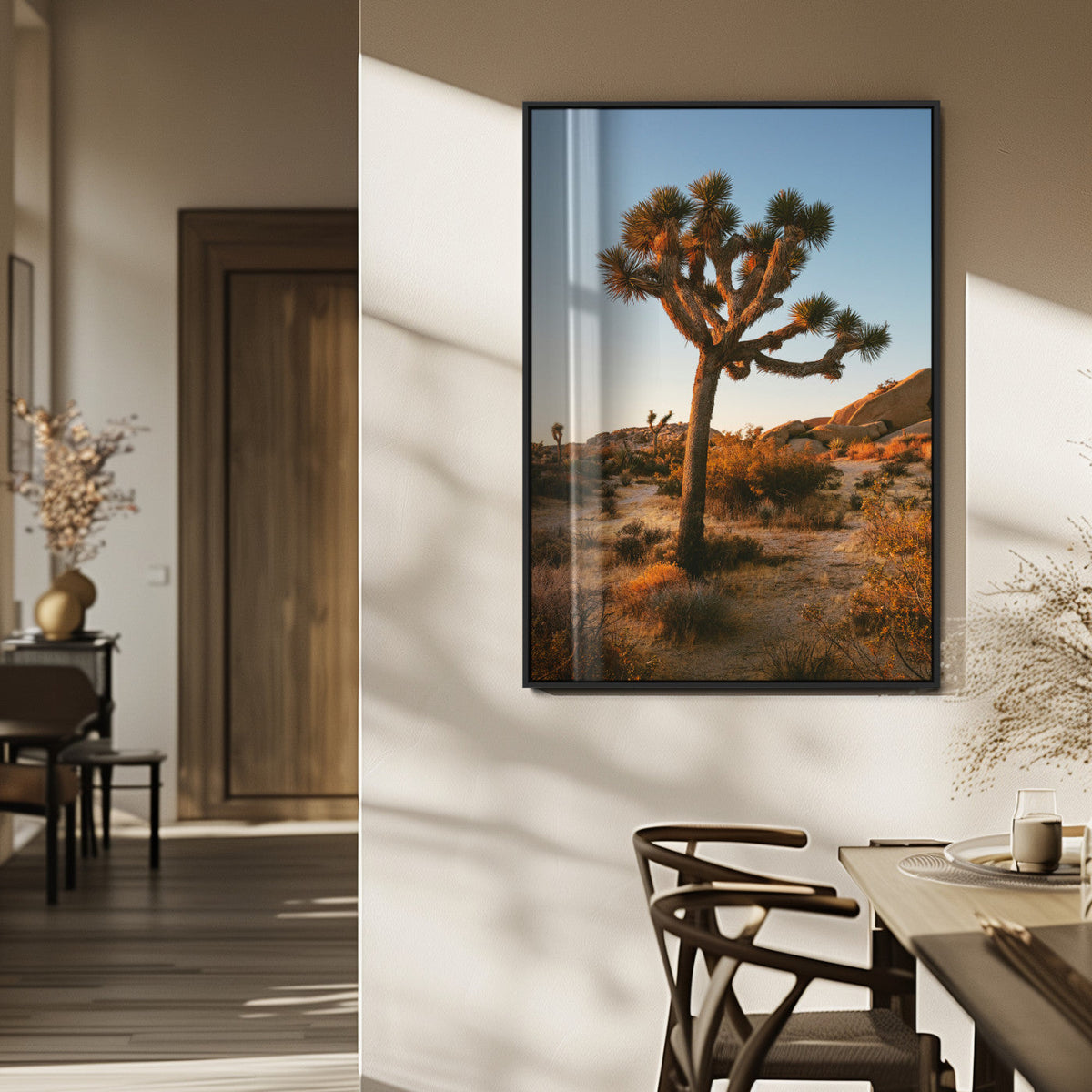 Joshua Tree Wall Art Canvas Print – Framed Desert Sunset
