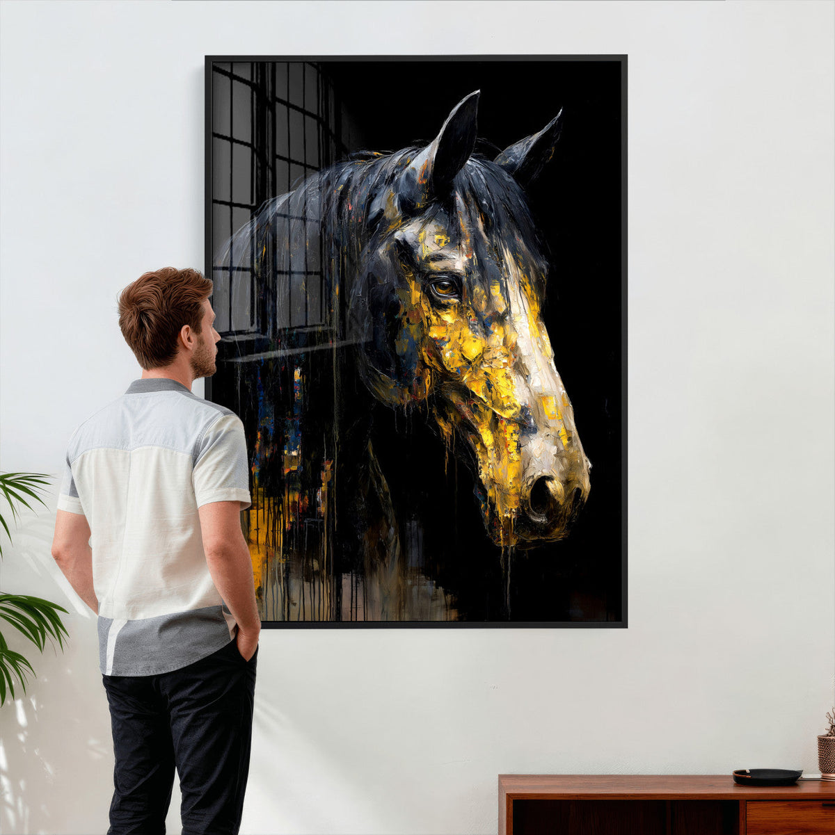 Abstract Horse Wall Art Canvas Print – Painting Style