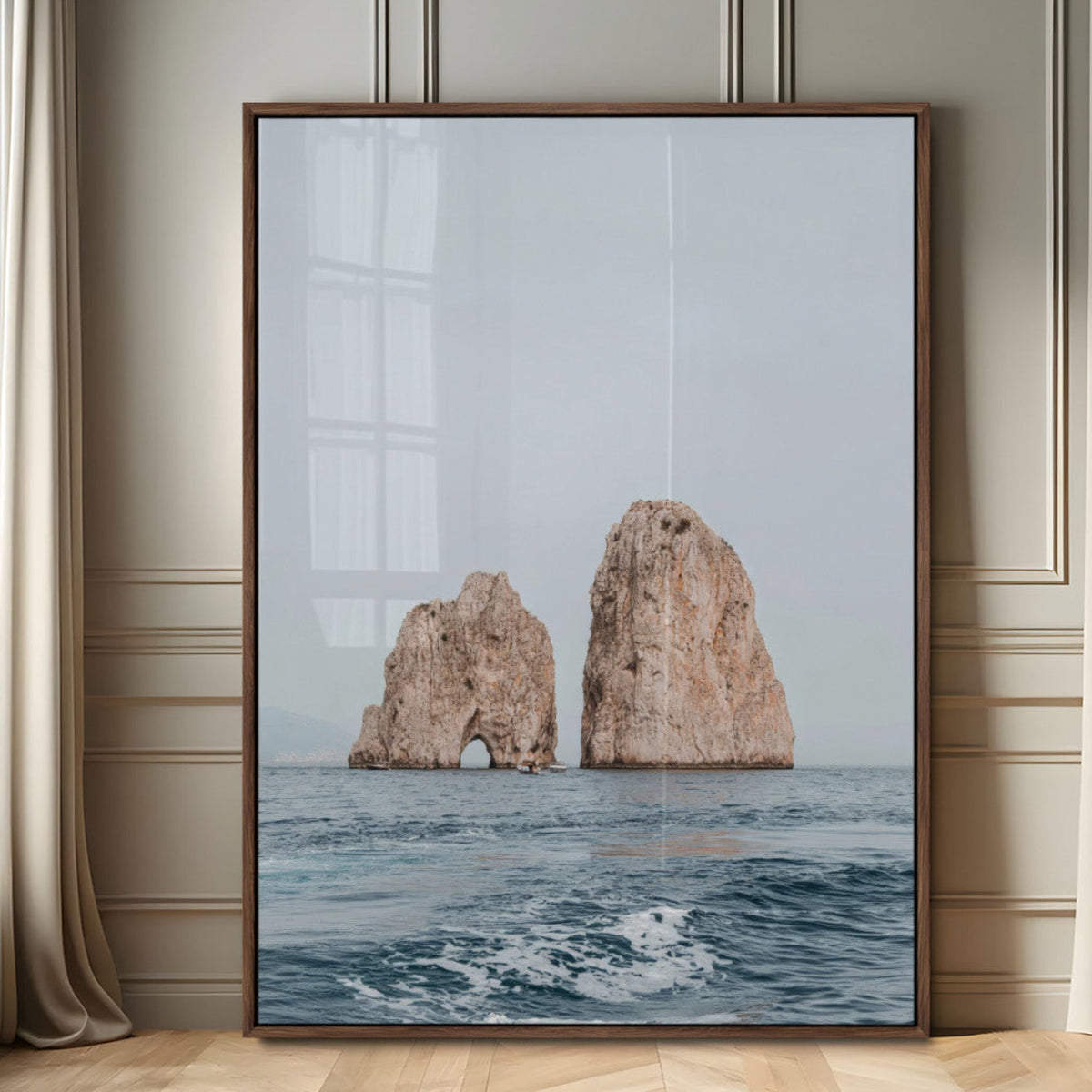 Faraglioni Capri Wall Art Canvas Print – Framed Serene Ocean