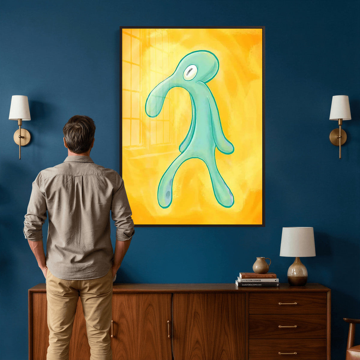 Squidward Tentacles Wall Art Canvas Print – Bold and Brash