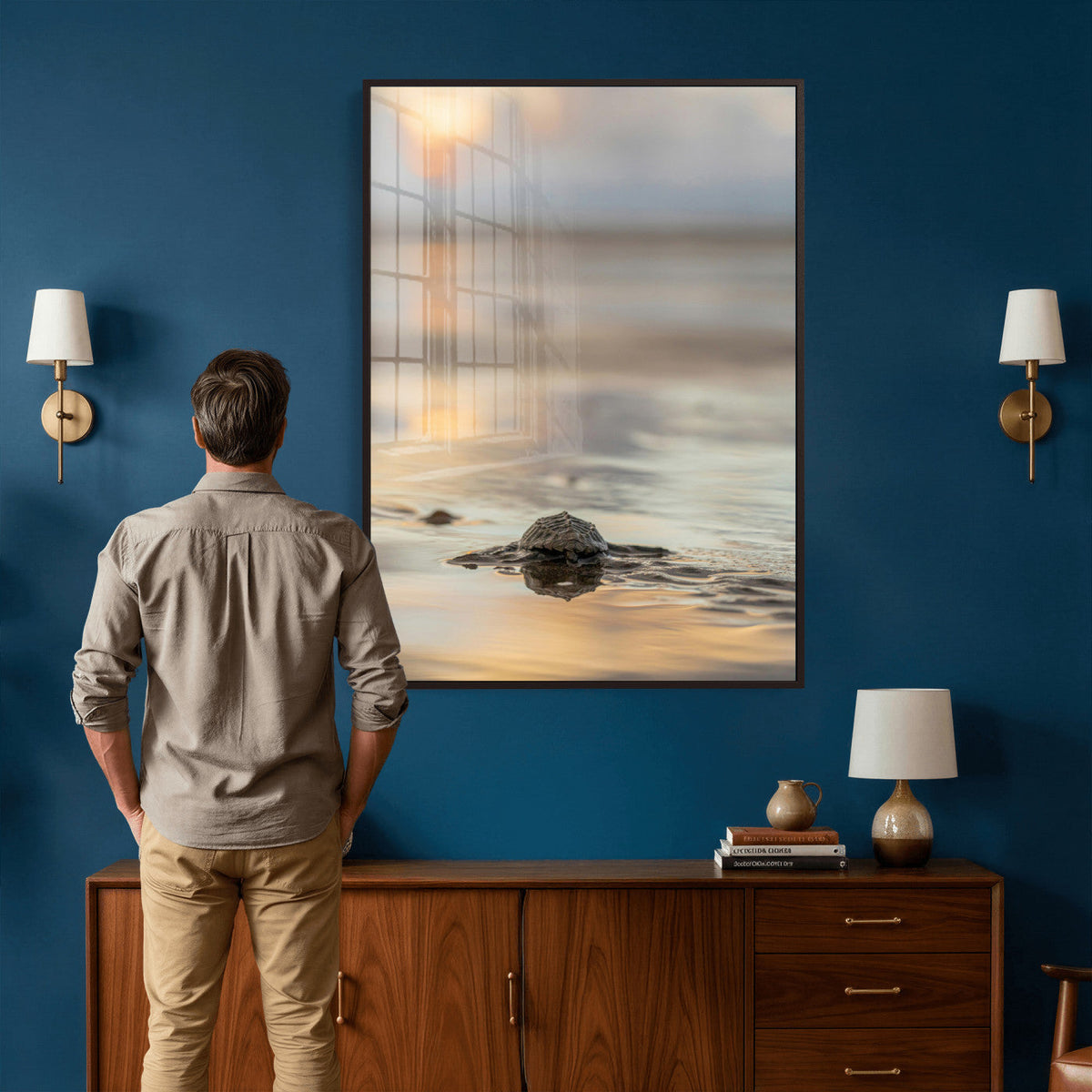 Sea Turtle Hatchling Wall Art Canvas Print – Soft Coastal