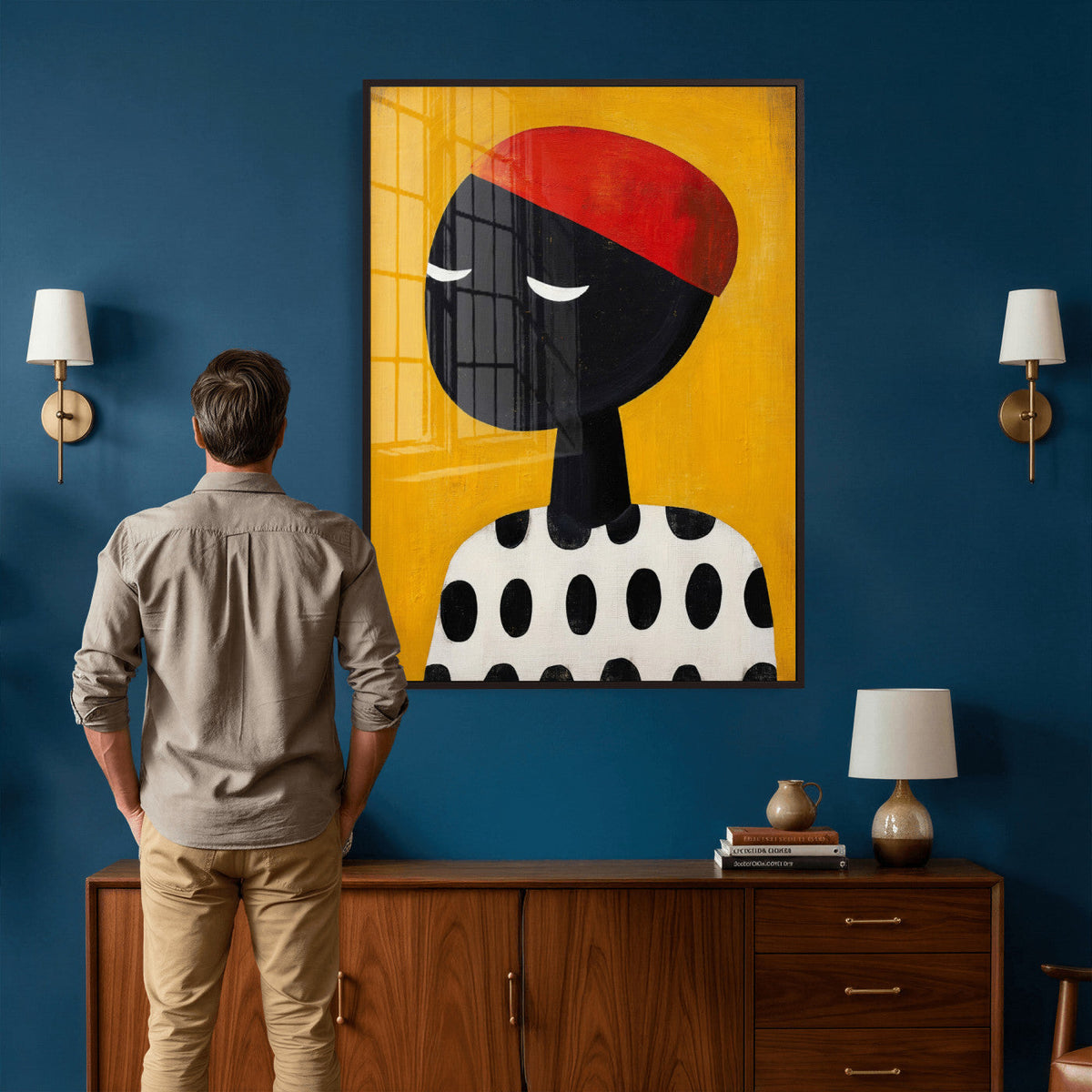 Abstract Portrait Wall Art Canvas Print, Framed Modern