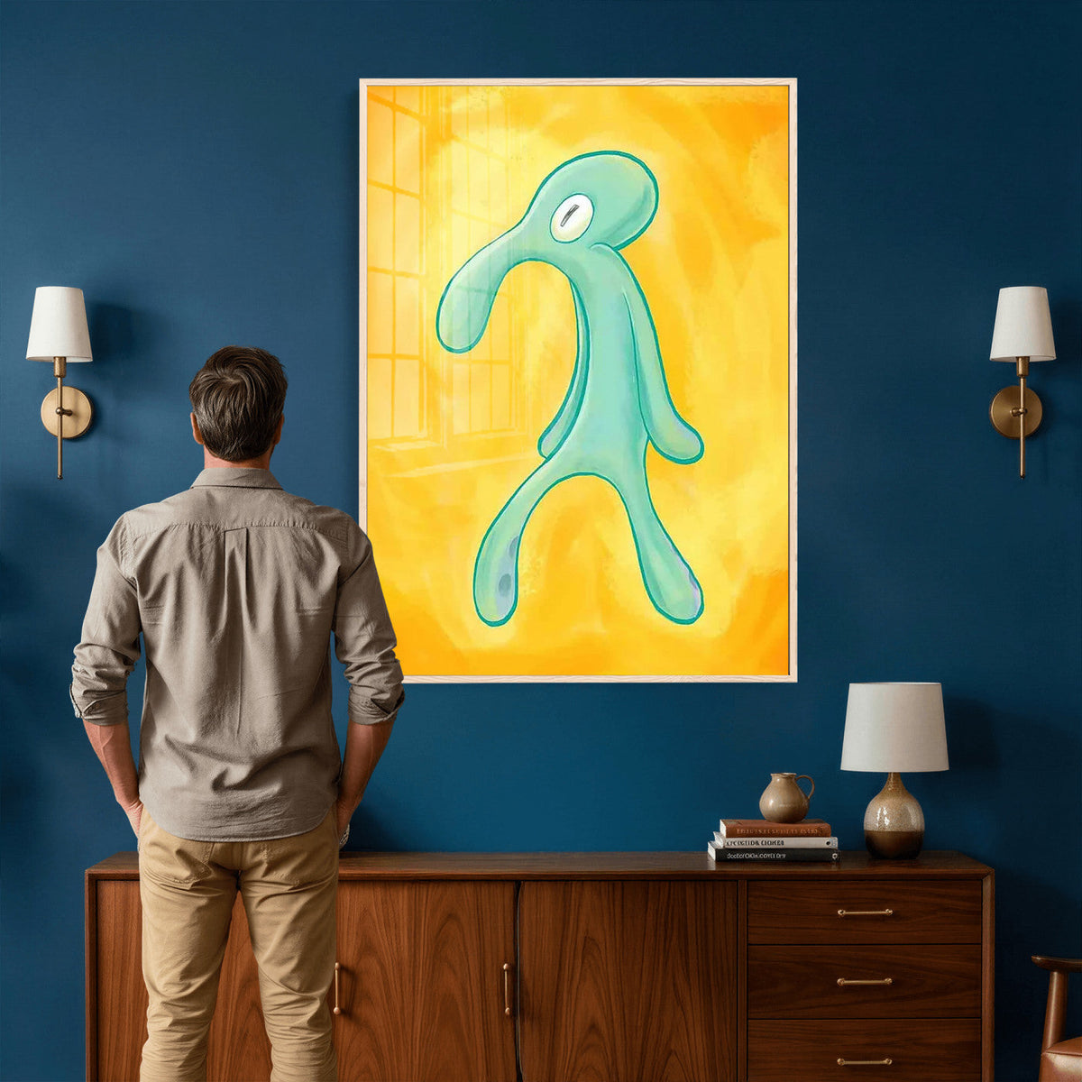 Squidward Tentacles Wall Art Canvas Print – Bold and Brash