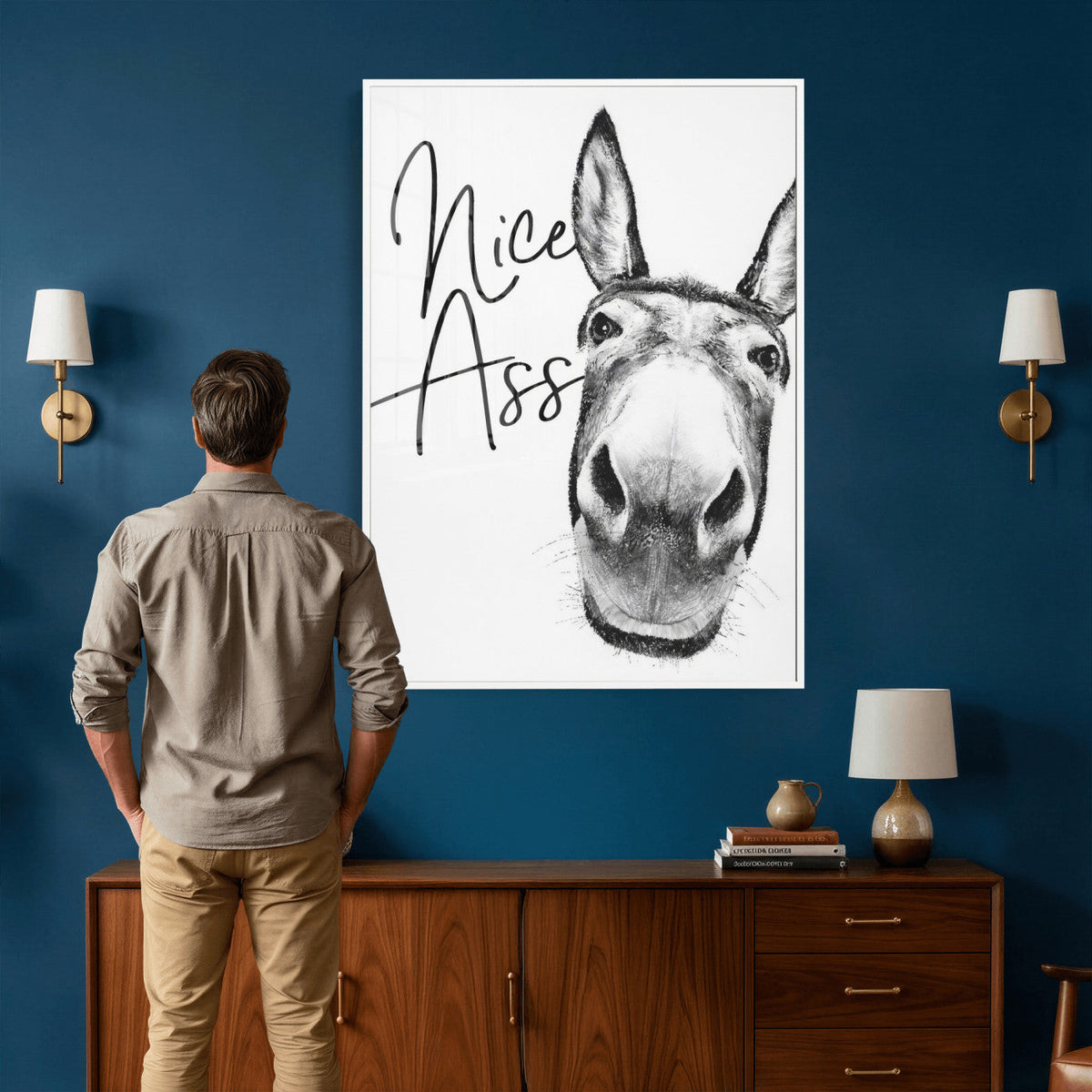 Nice Ass Funny Canvas Wall Art for Bathroom Wall Decor Cute