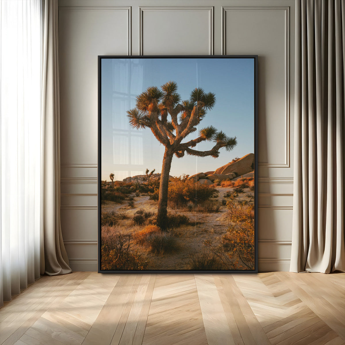 Joshua Tree Wall Art Canvas Print – Framed Desert Sunset