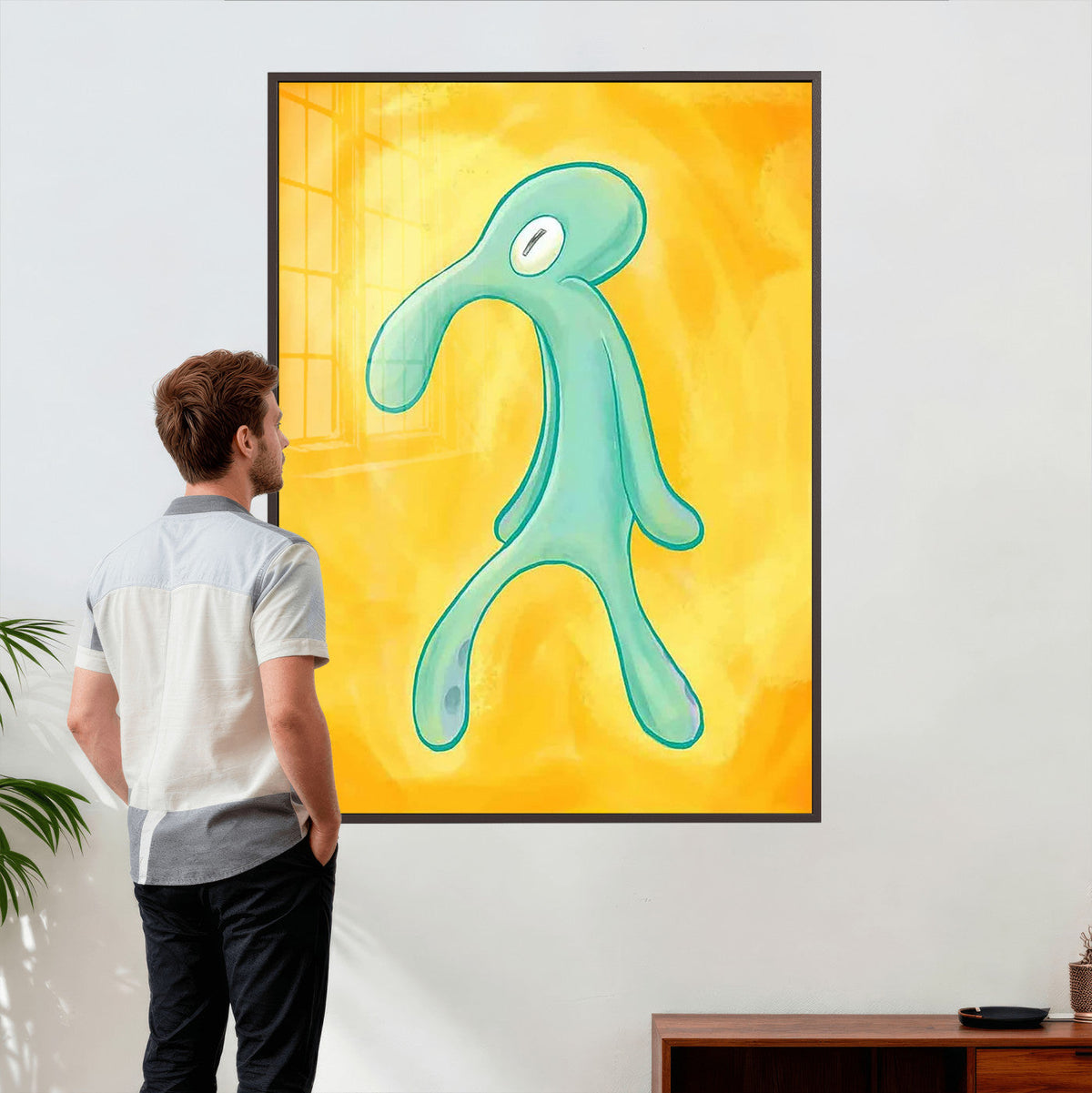 Squidward Tentacles Wall Art Canvas Print – Bold and Brash