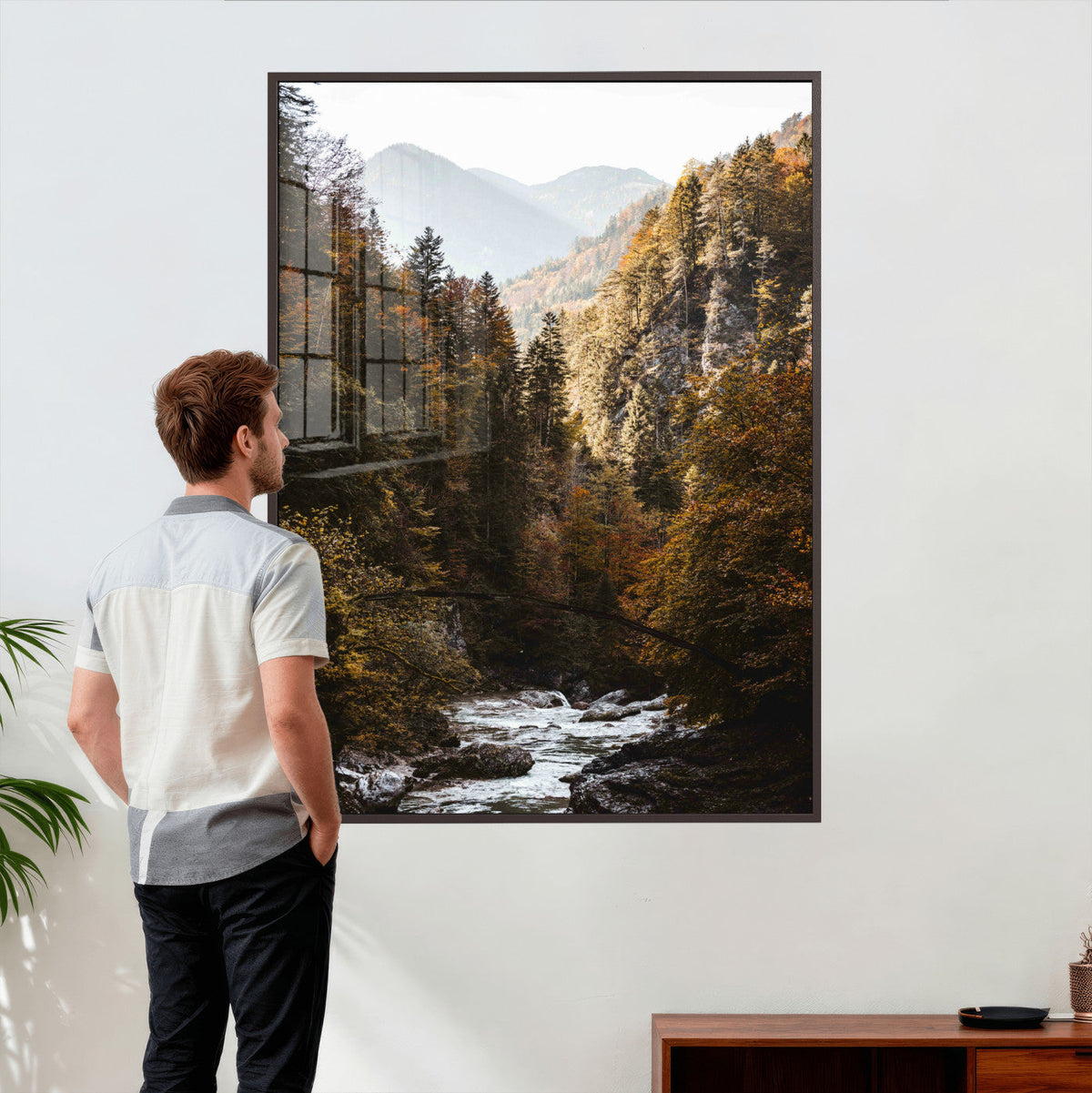 Autumn Forest Mountain Wall Art Canvas Print, Nature