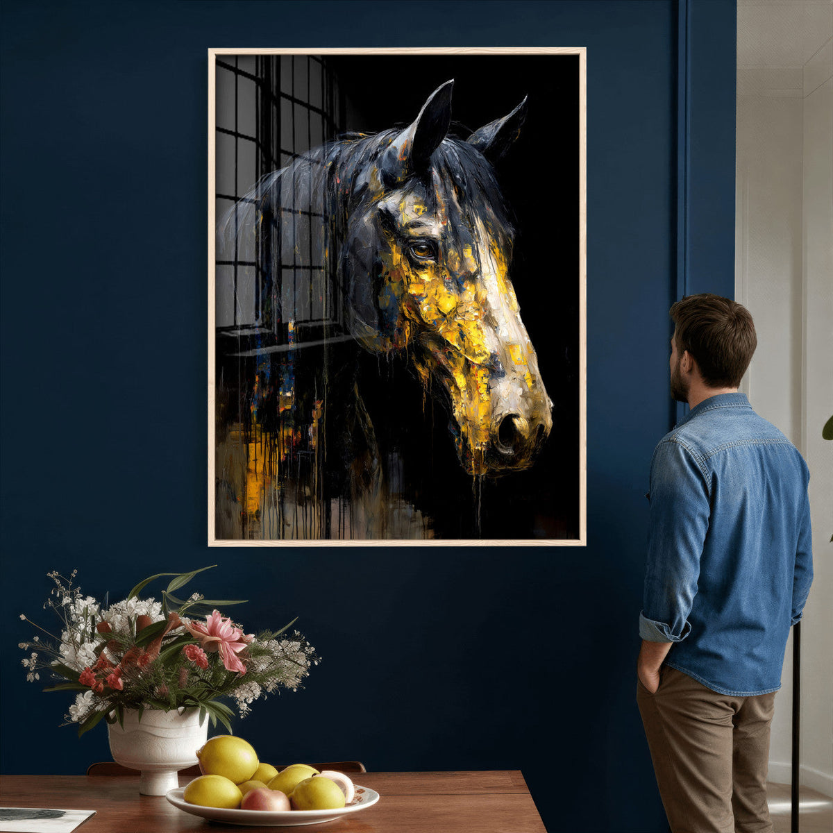 Abstract Horse Wall Art Canvas Print – Painting Style