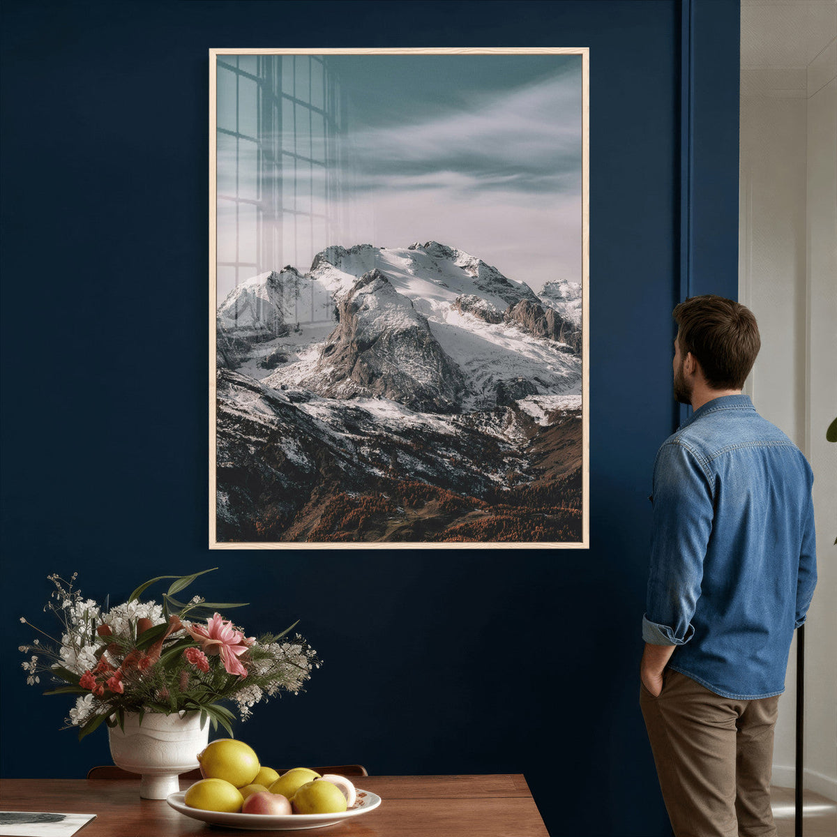Alpine Mountain Landscape Wall Art Canvas Print, Snowy Peak