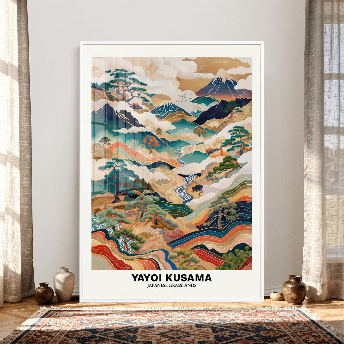 Yayoi Kusama Japanese Landscape Wall Art Canvas Print,