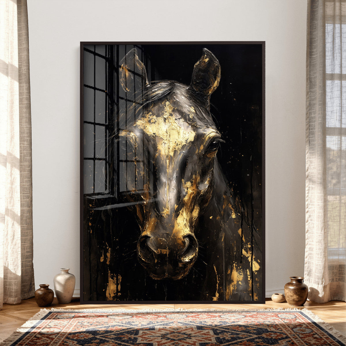 Abstract Horse Wall Art Canvas Print – Painting Style