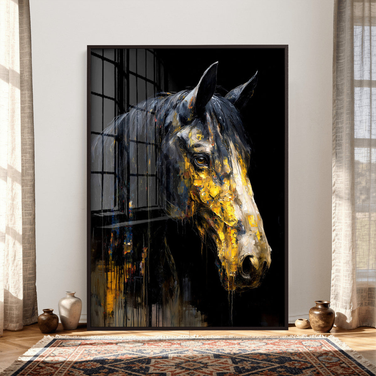 Abstract Horse Wall Art Canvas Print – Painting Style