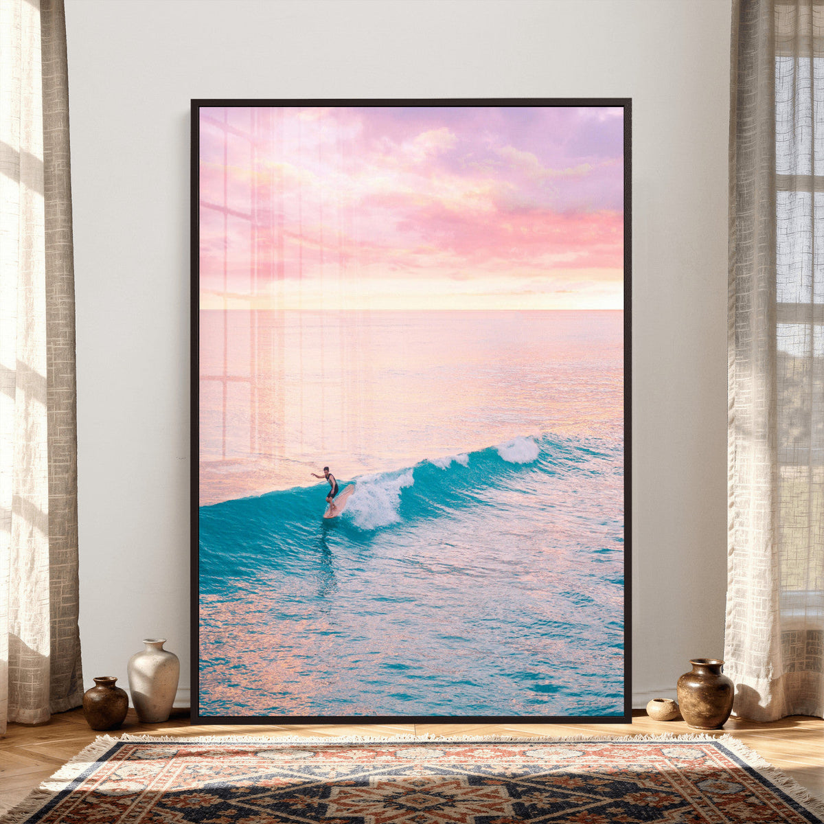 Sunset Surf Wall Art Canvas Print – Coastal Ocean