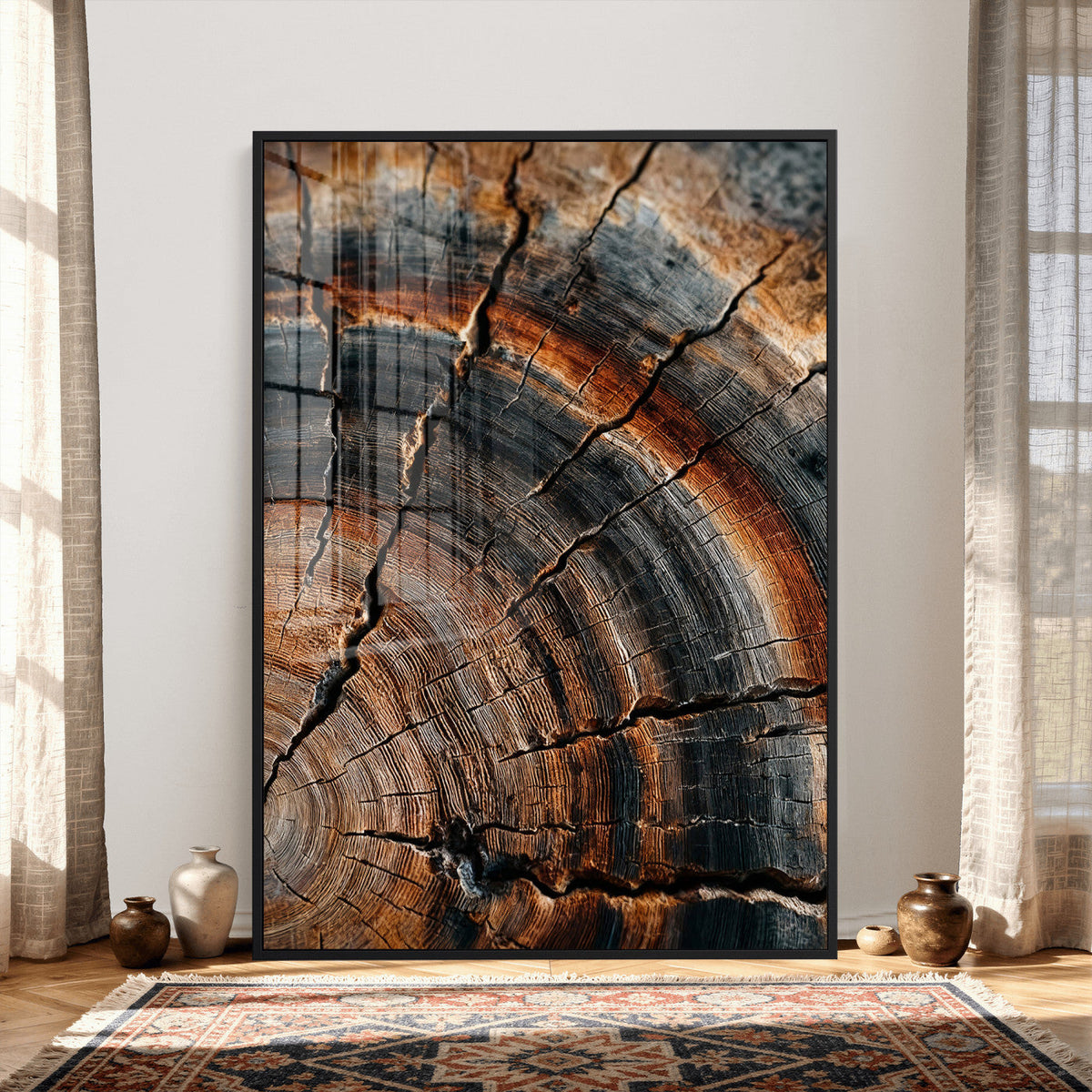 Abstract Tree Rings Wall Art Canvas Print Wood Grain Rings