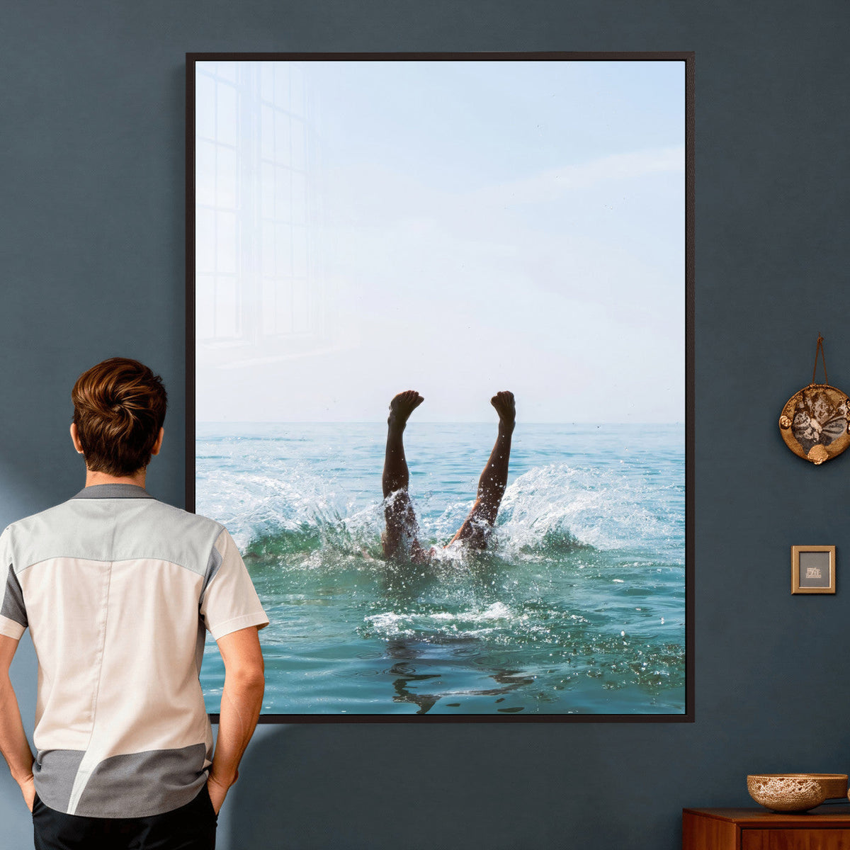 Splash Dive Wall Art – Ocean Waves Canvas Print, Summer Swim