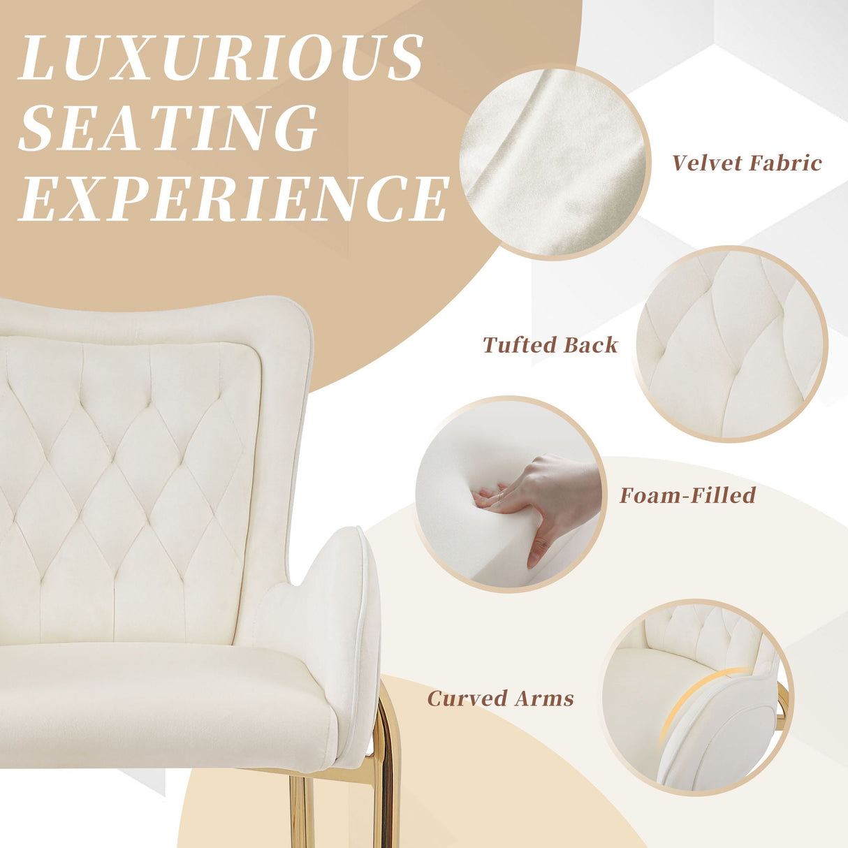 Fabric Counter Height Bar Stools (Set of 2)