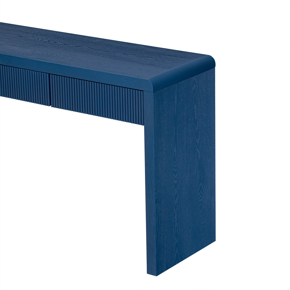 TREXM Rustic Console Table with 3 Fluted Drawers