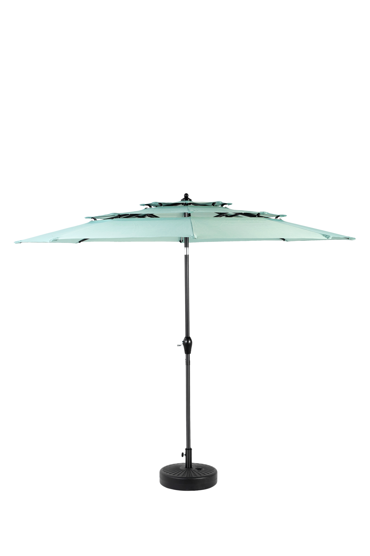 Aluminium 10ft 3 Tier Auto-Tilt Outdoor Patio Umbrella - Light Green