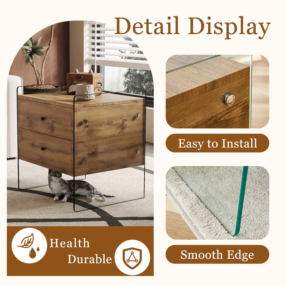 Double-Drawer Bedside Table