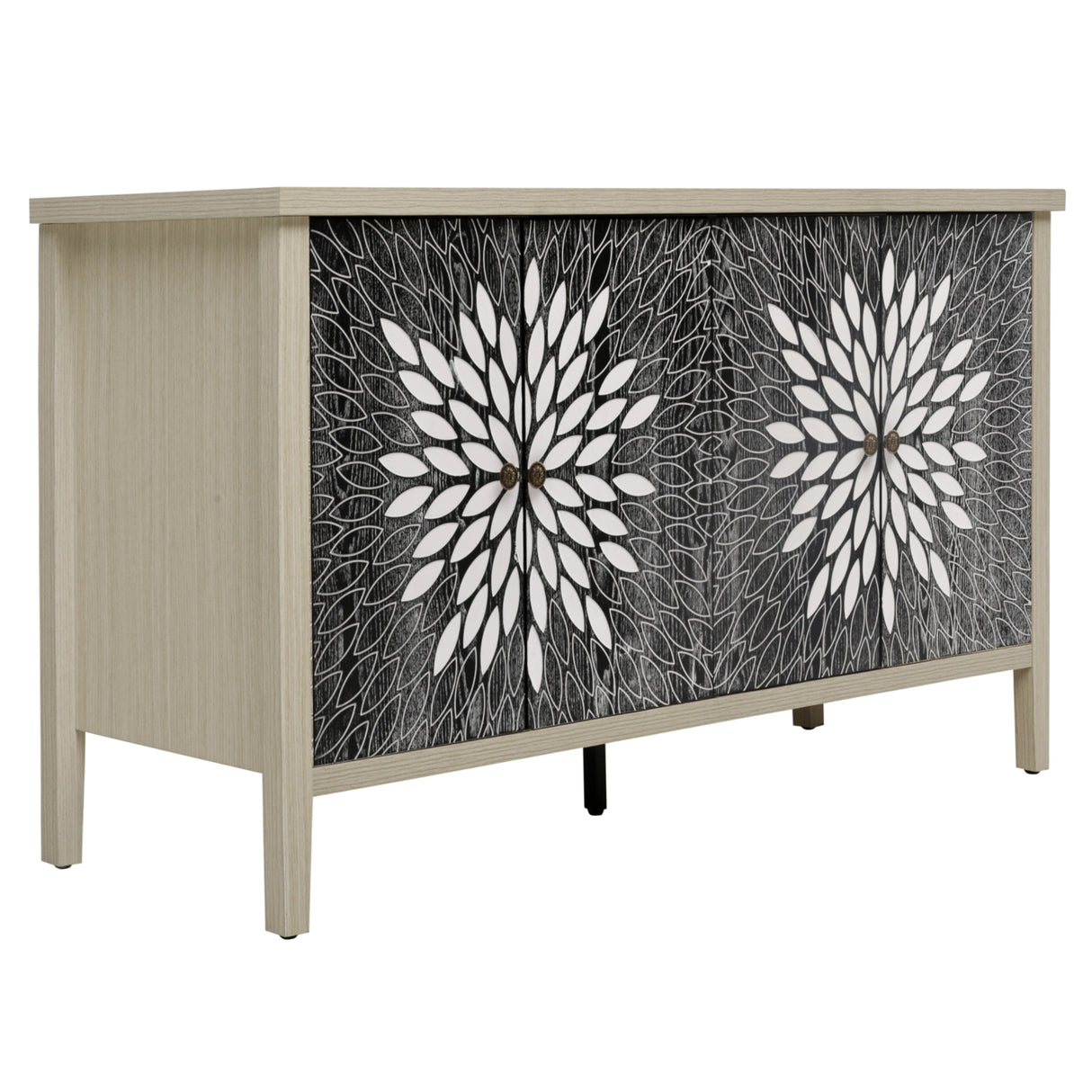 Sideboard Buffet Cabinet with 4 Doors and Adjustable Shelves