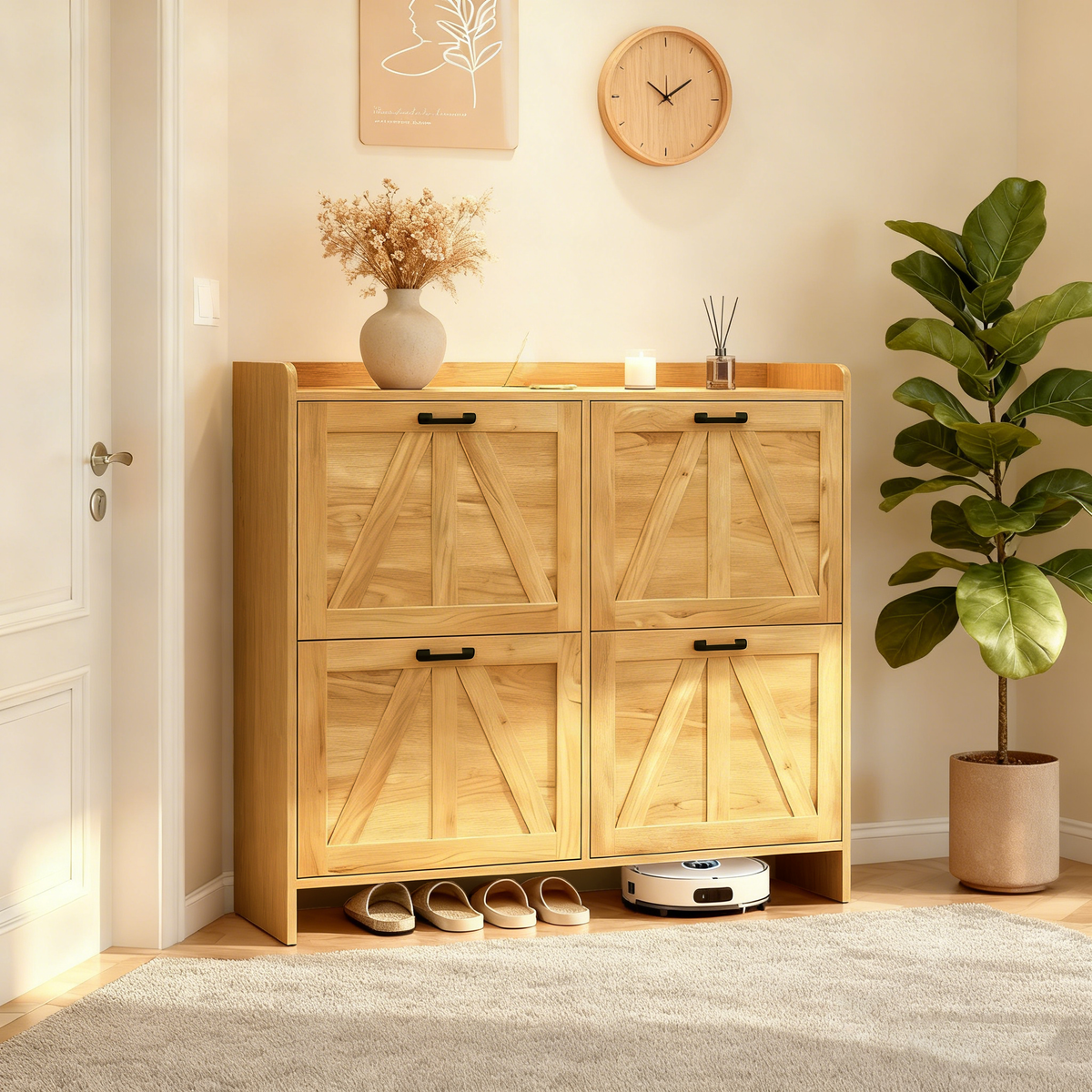 Farmhouse Style Shoe Cabinet