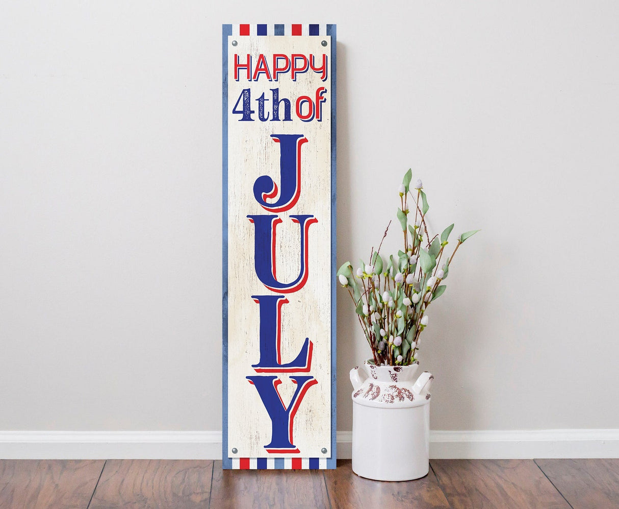 Celebrate the 4th of July with a Wooden Happy Porch Sign for Your Front Door | Handmade from High-Quality Wood