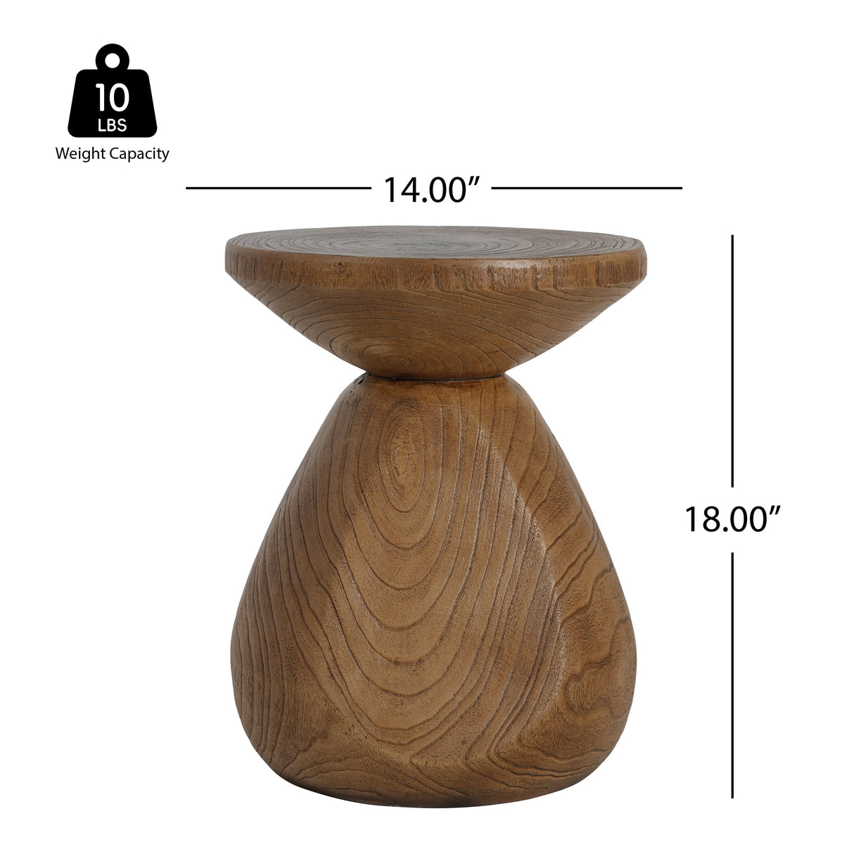 Patti Outdoor Patio MGO Wood Side Table