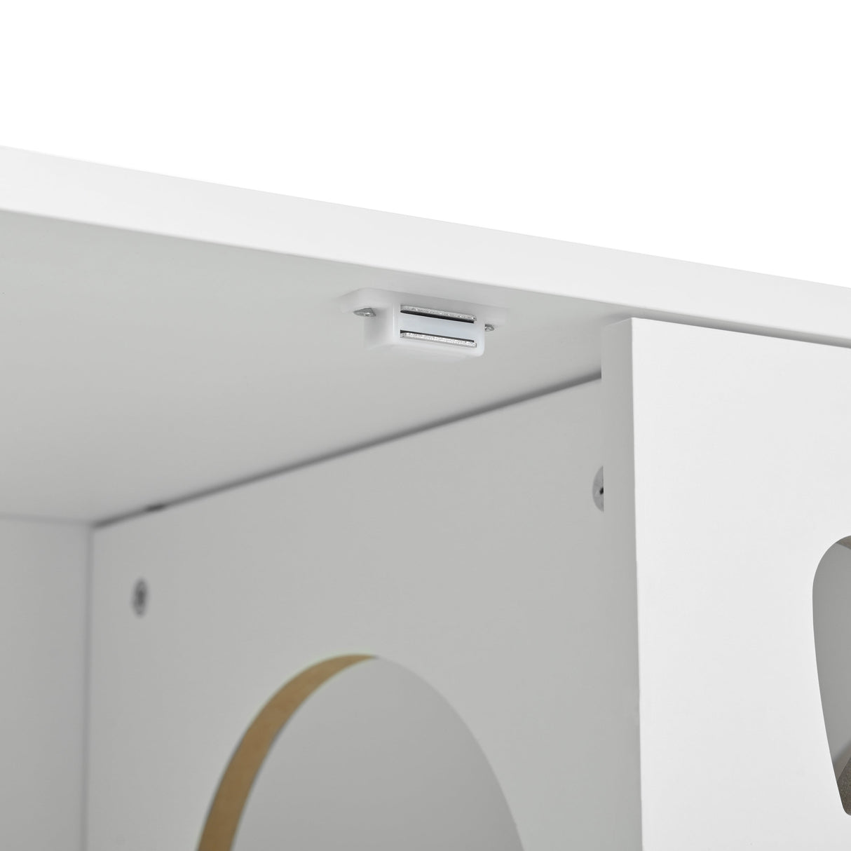 Furniture Style Cat Cabinet Cream White Cat Litter Box