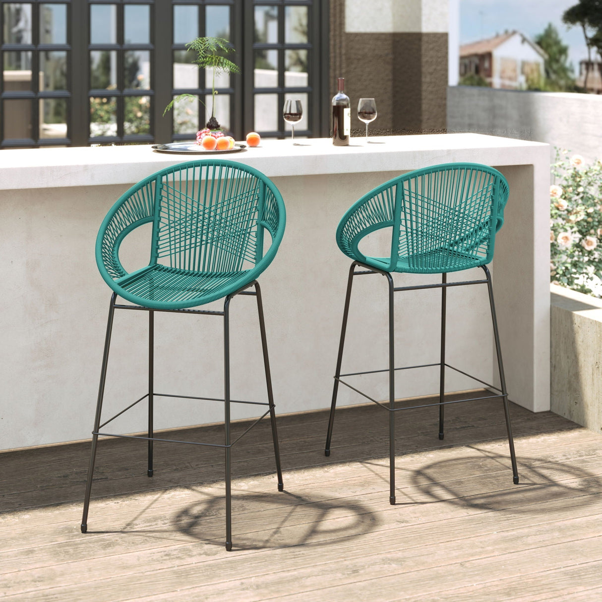 Ferrara Outdoor Patio Barstool Set of 2
