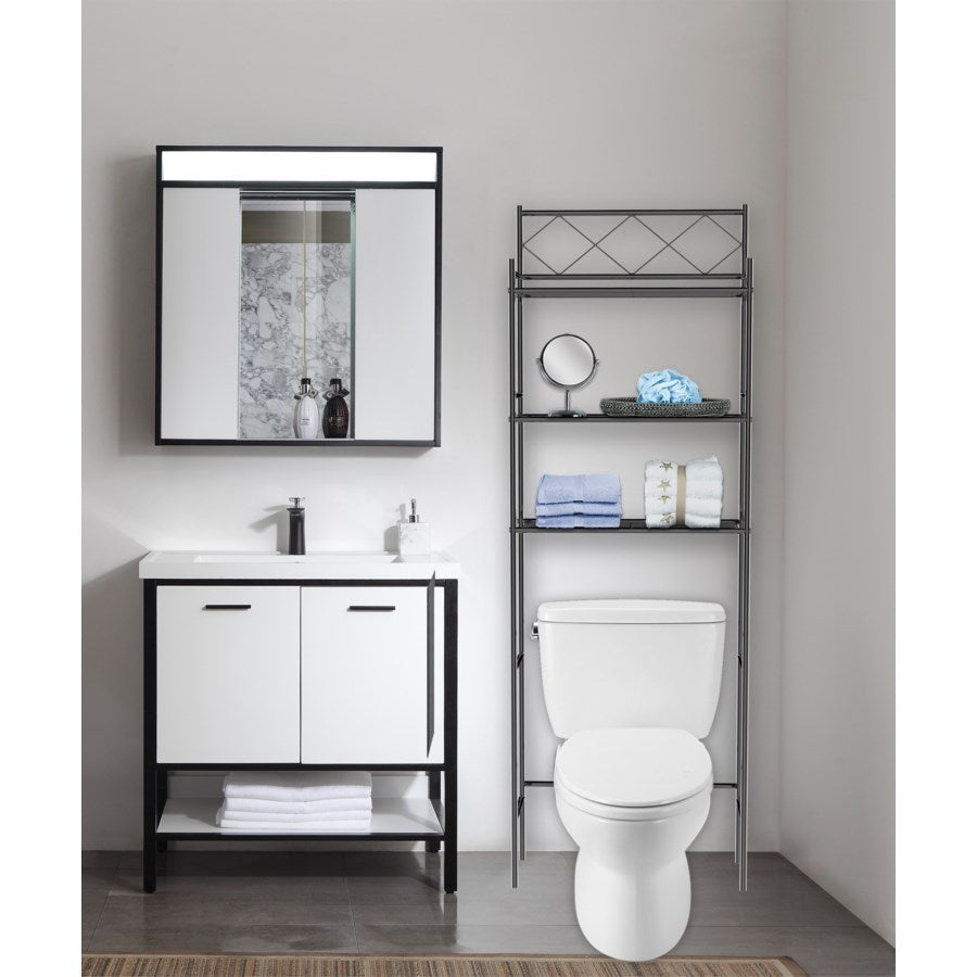 J&V Textiles 3-Shelf Metal Bathroom Organizer Over The Toilet
