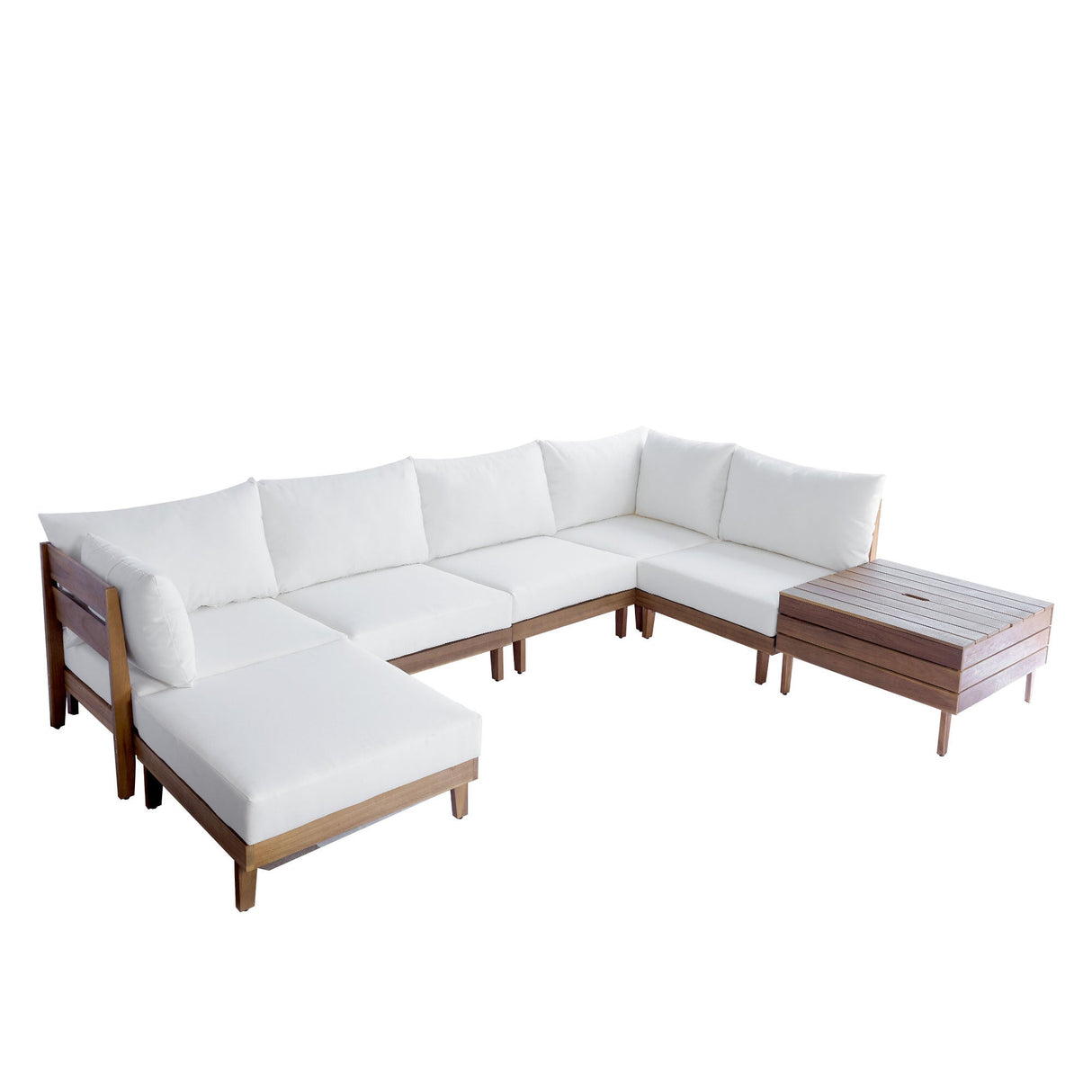 TOPMAX 8-Piece Acacia Wood Outdoor Patio Sofa Set
