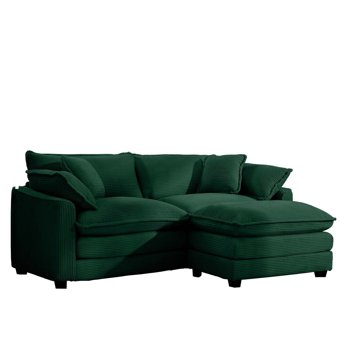 Modern Oversized Modular Cushion Sofa With Ottoman, Low Back, Deep Seating Sofa Set