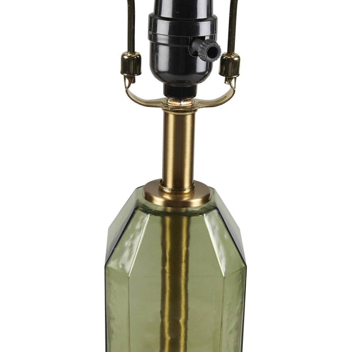 Faceted Green Glass Table Lamp