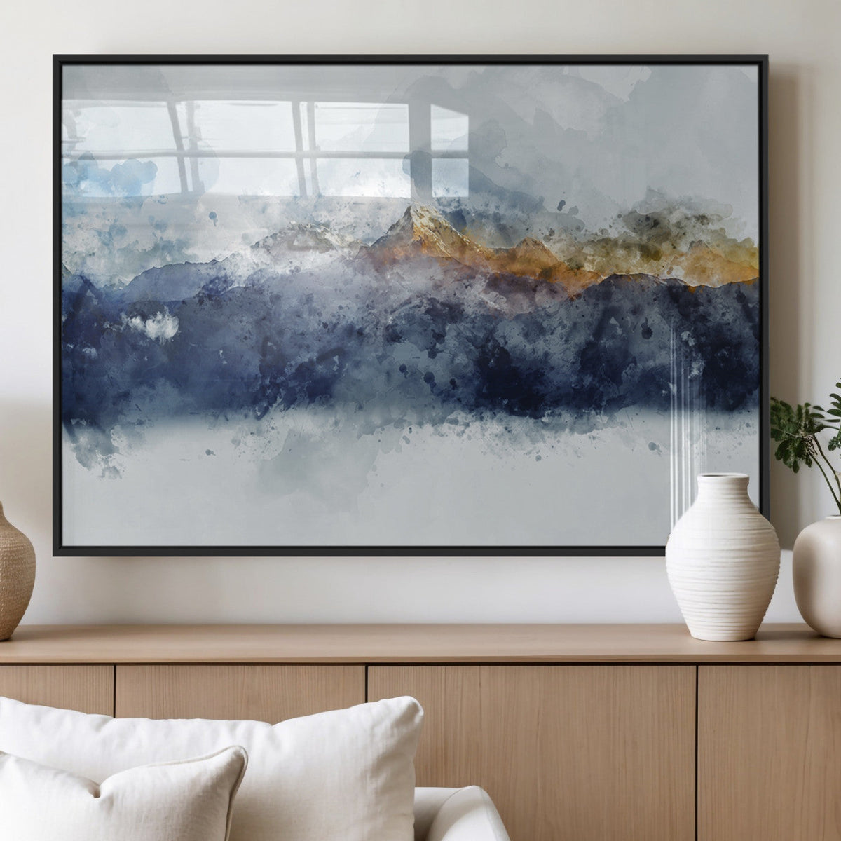 Abstract Mountain Range Art Canvas Print | 3 Panel