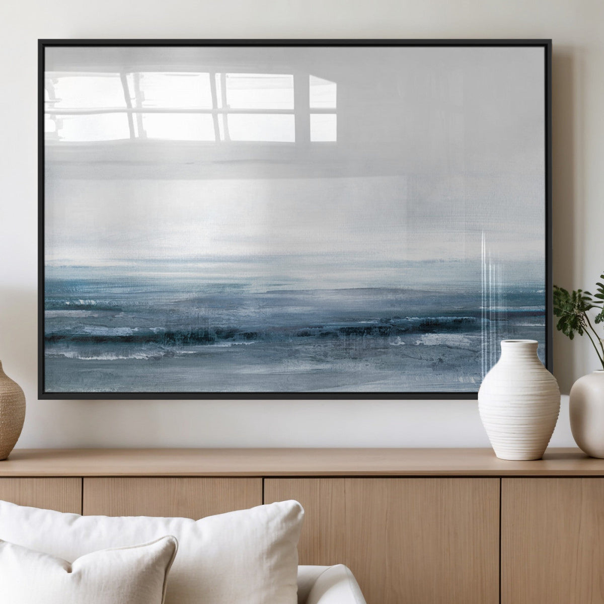 Blue Ocean Abstract Artwork Wall Art Canvas Print